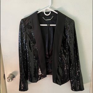 White Black- Sequins Black Jacket
